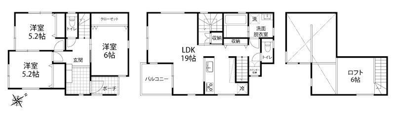 藤沢市辻堂東海岸2丁目　新築分譲住宅　B棟 間取図・土地図