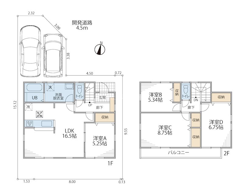 茅ヶ崎市松林2丁目 新築分譲戸建 9号棟 間取図・土地図