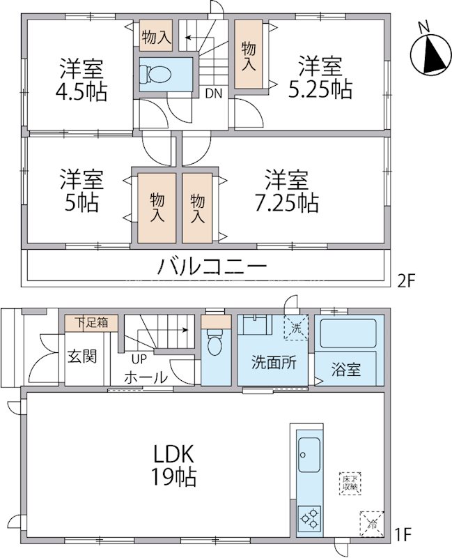 茅ヶ崎市室田1丁目 新築戸建 A号棟 間取図・土地図