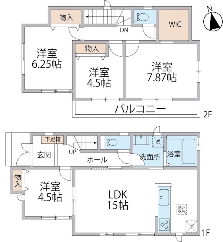 茅ヶ崎市室田1丁目 新築戸建 B号棟 間取図・土地図