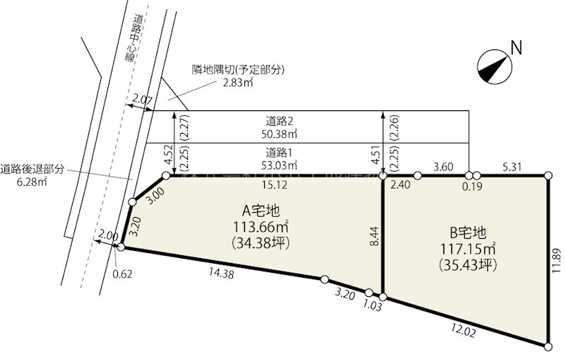 藤沢市辻堂4丁目売地 B区画 間取図・土地図