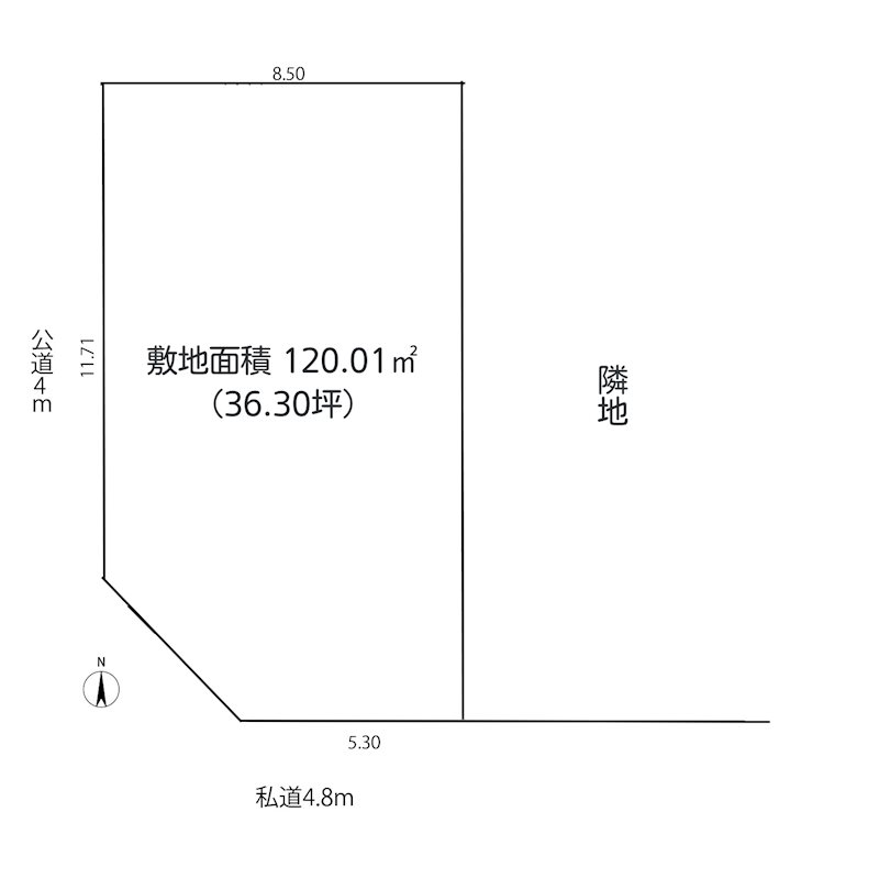 茅ヶ崎市小和田１丁目 売土地 間取図・土地図